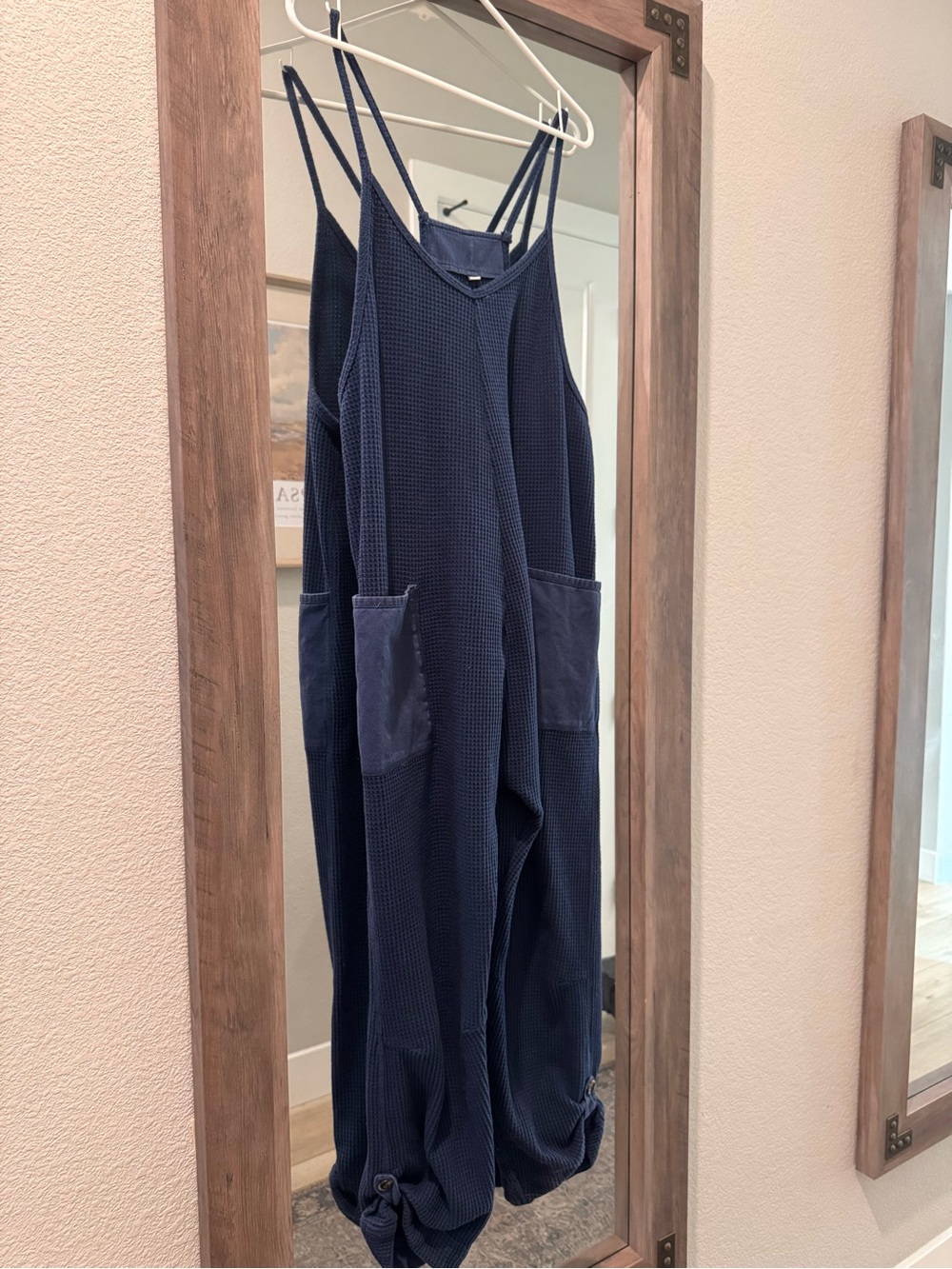 Women's Navy Romper Jumpsuit with Pockets